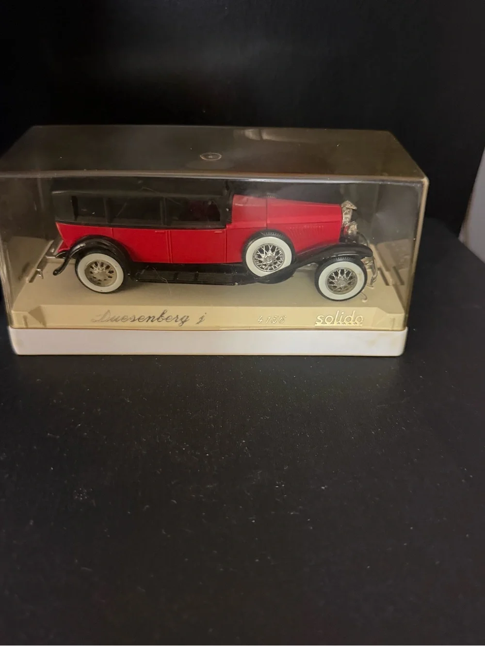 Solid Red and Black #4156Duesenberg Model J Car with Whitewall Tires
